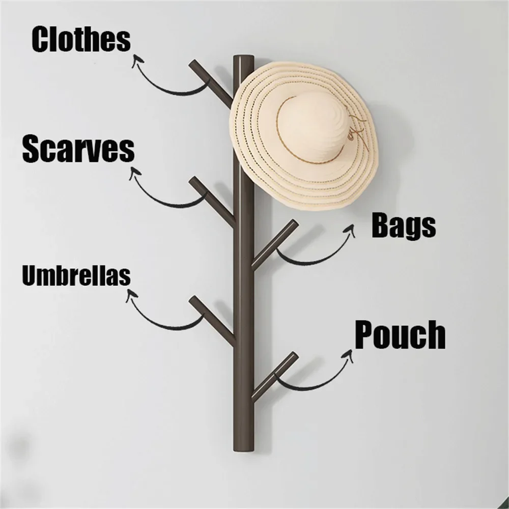 Wall Mount Clothing Rack Coat Hanger Branches Natural Pine Hook Handbag Cap Holder Living Room Decoration Wall Shelves 4/6 Hooks