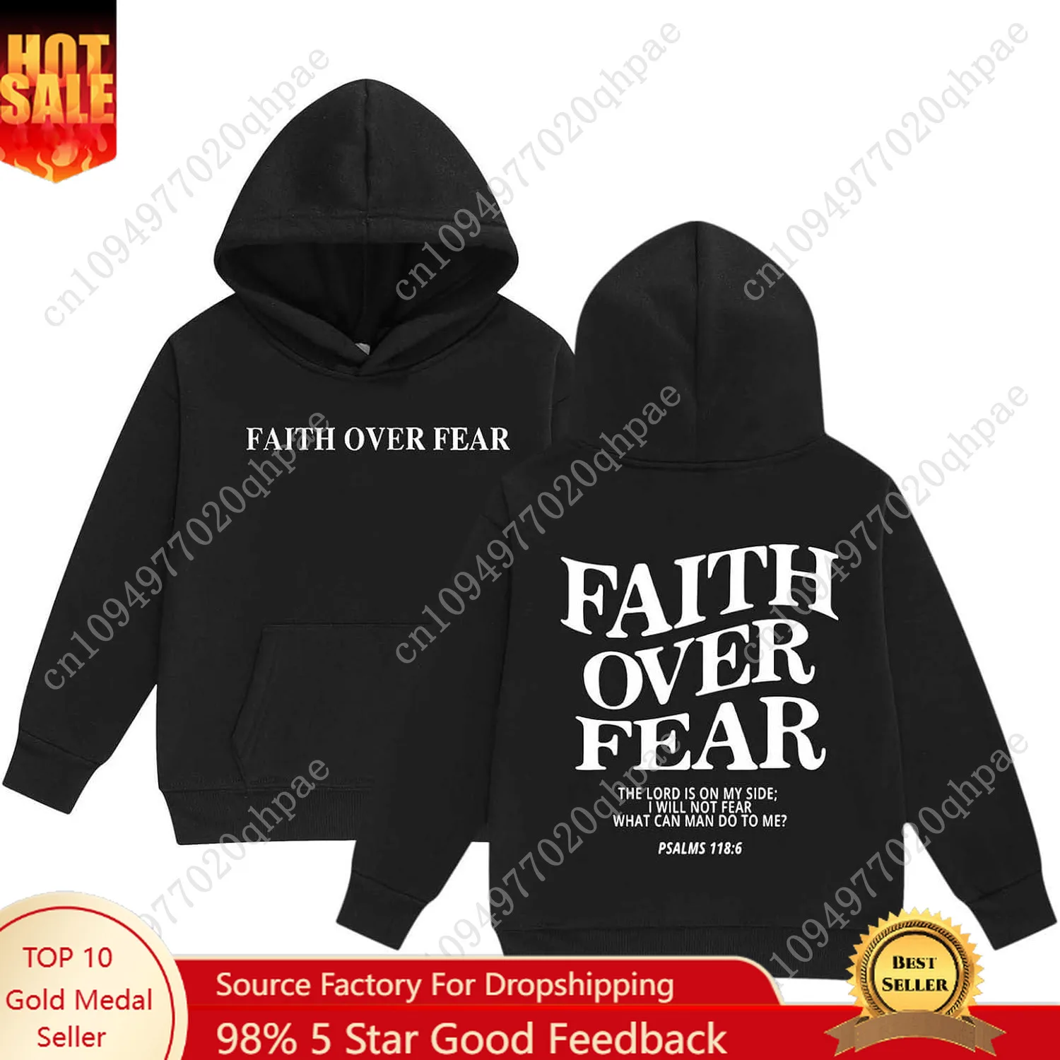 

Faith Over Fear Hoodie for Kids Girls Boys Christian Jesus Inspirational Sweatshirts Religious Graphic Pullover Tops