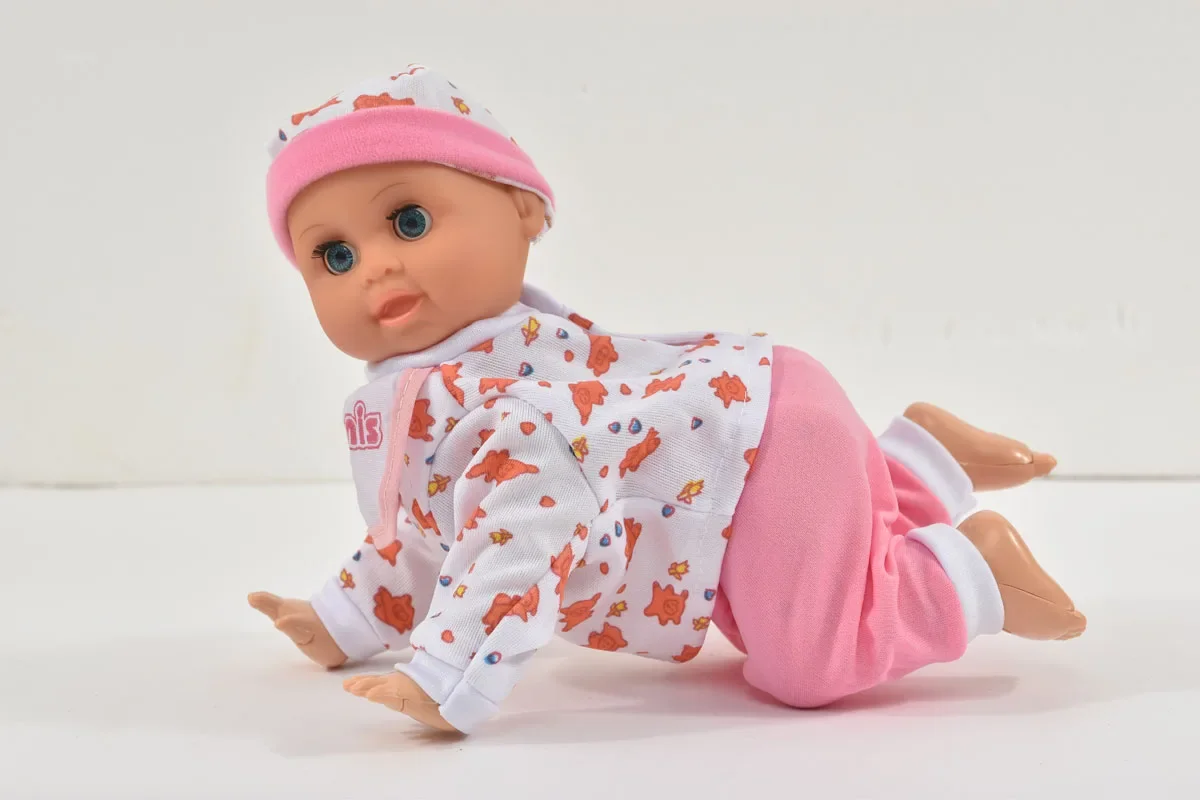 JJ Funny Doll Funtion Crawling Baby with Battery Operated Laughing Singing Accompany Your Chinldren Size 10.5 Inches 3337-12