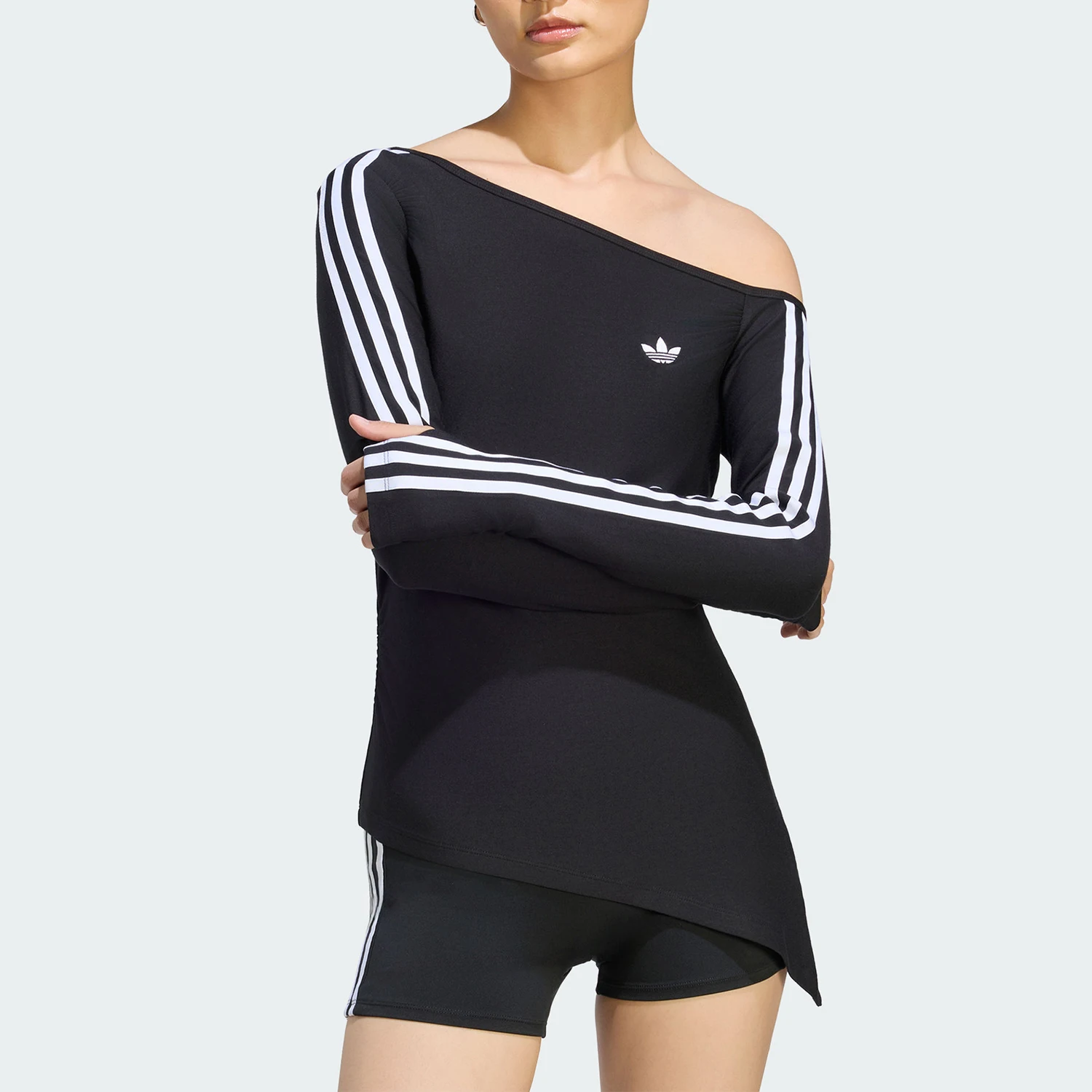 Adidas genuine clover women's tight fitting sports casual long sleeved T-shirt LE8310