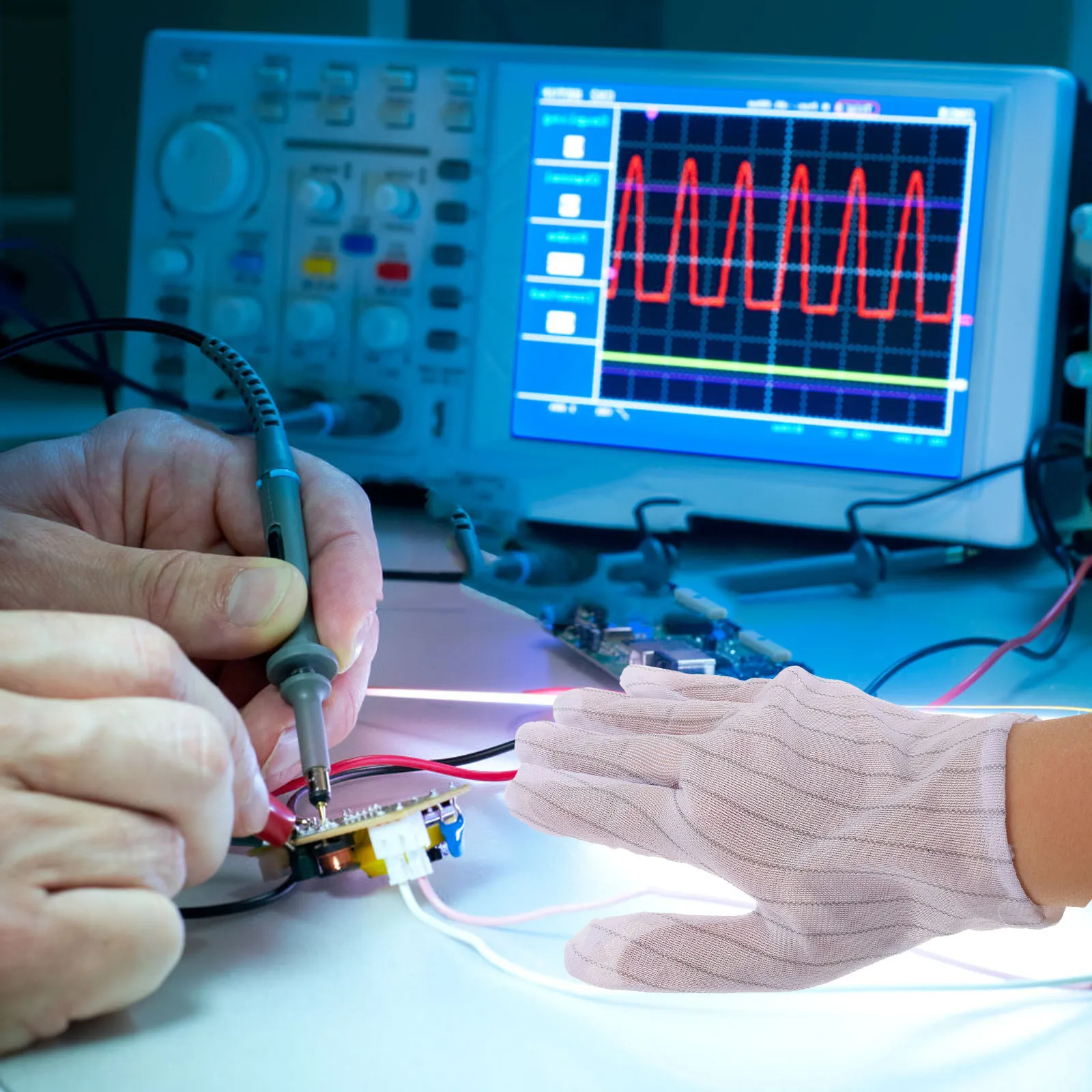 

10pcs Anti Static White Work Gloves For Women Non-Slip Durable Protective Glove Jewelry Inspection Coin Handling Stage Cleaning