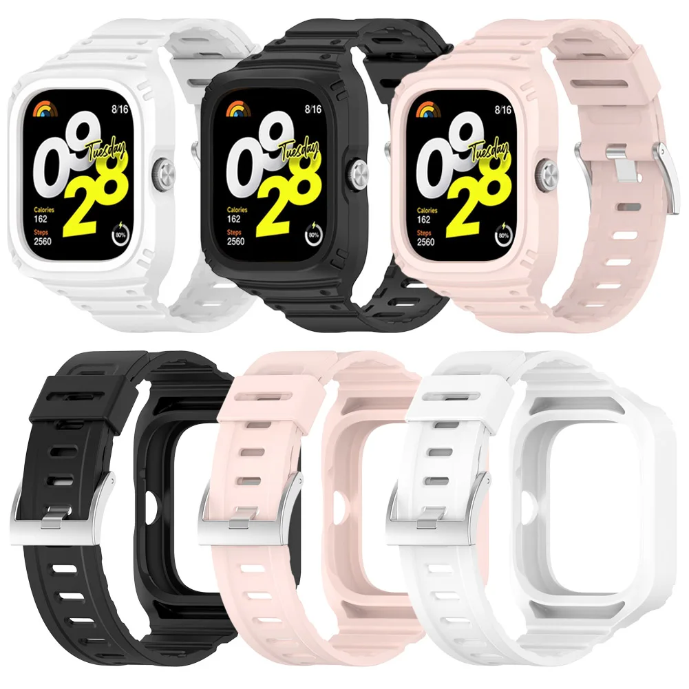 

2 In 1 For Redmi Watch 4 Case + Band Sweatproof Watch Band Strap + Protective Case Cover Wristband Replacement Watch Accessories