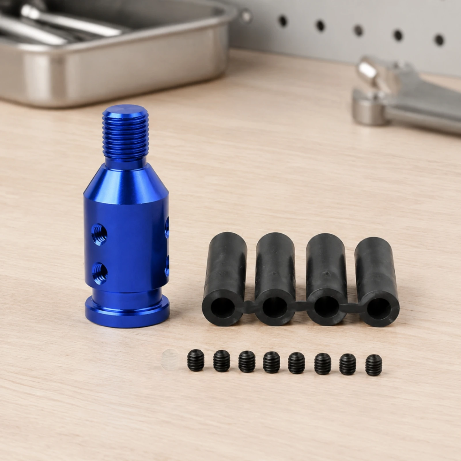 Aluminum Gear-Gear Knob Thread Adapter Easy to Install Gear Knob Adapter with Mounting Base Auto Part Corrosion-Resistant
