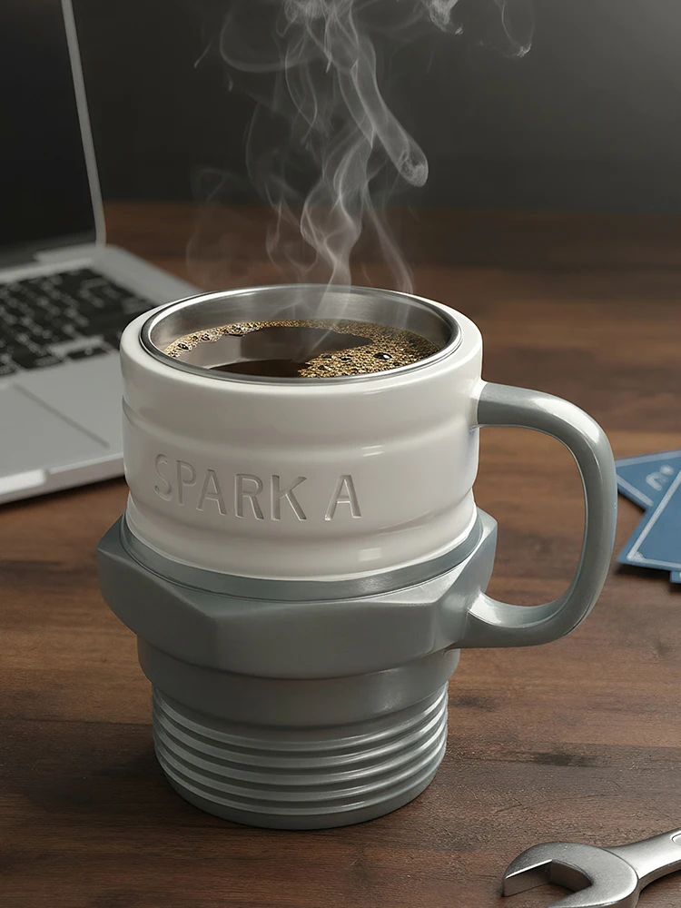 

Кружка с свечом зажигания, простые кофейные кружки, механика и головки передач, металлические кофейные чашки, уникальный автоподарок, персонализированная кофейная кружка для любителей автомобилей