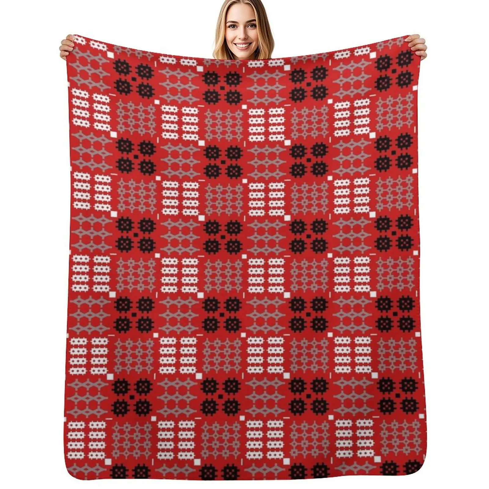 

Welsh Tapestry Design, Carthen Cymraeg, Cymreig (red) Throw Blanket Personalized Gift Giant Sofa Soft Plaid Hairys Blankets