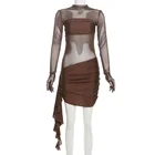 long sleeve mini dress with gloves bodycon