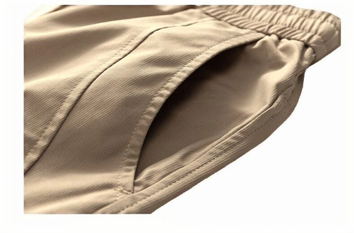 ZG Ice silk summer thin casual pants men's trendy brand seven-point sports all-match loose straight quick-drying