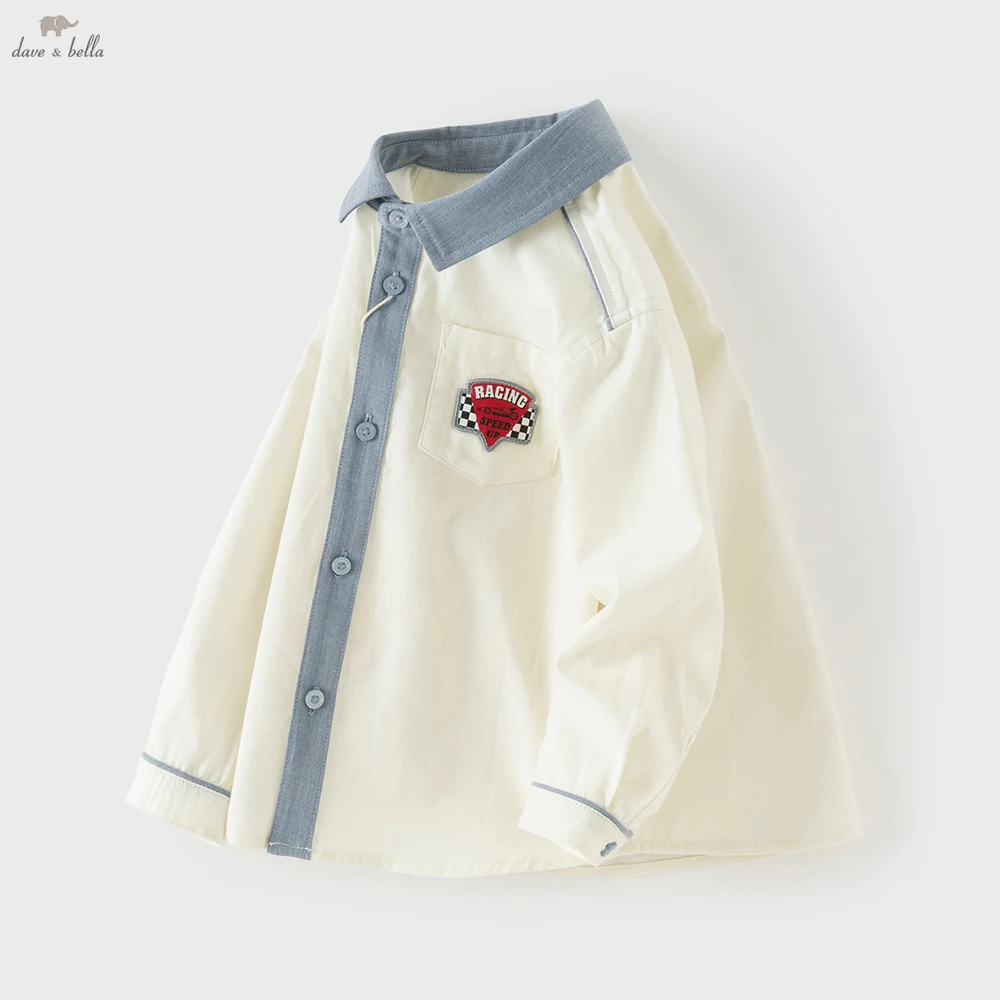 

Детская рубашка Dave Bella с мультяшным принтом для мальчиков, повседневная, для активного отдыха, осенняя, с длинным рукавом, блузка, топ, формальная одежда для братьев DB1260156