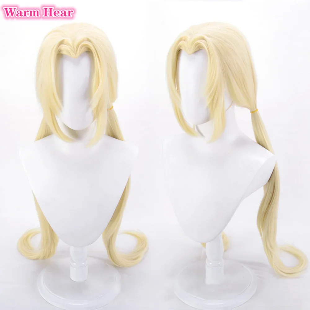 Anime Synthetic Tsunade Cosplay Costome Wig 100cm Beige Yellow Heat Resistant Halloween Party Woman Cosplay Anime Wigs + Wig Cap