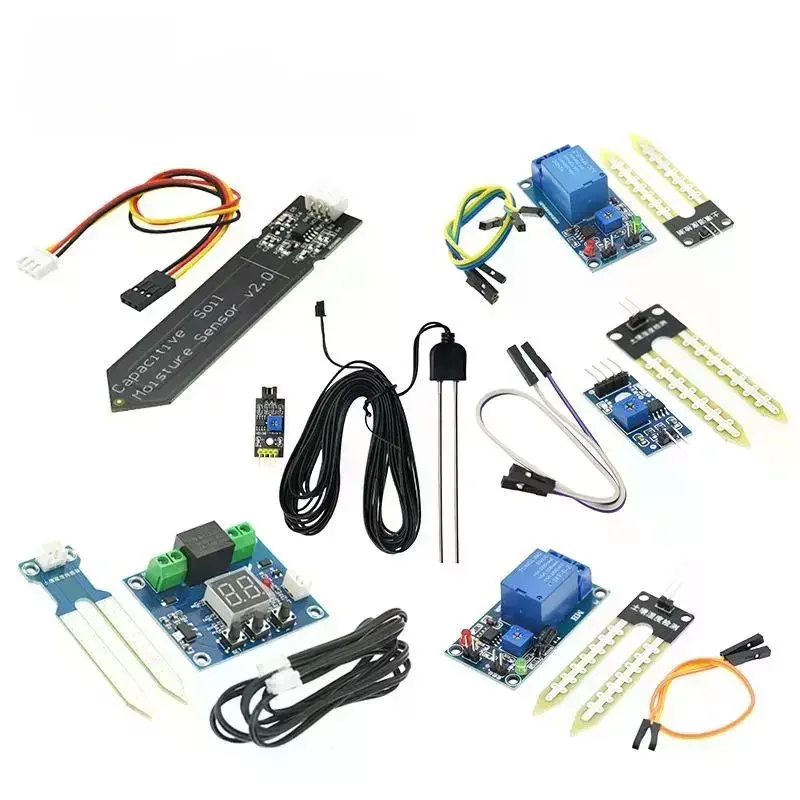Capacitive Soil Moisture Sensor Kit With Relay Module For DIY Gardening Moisture Detection