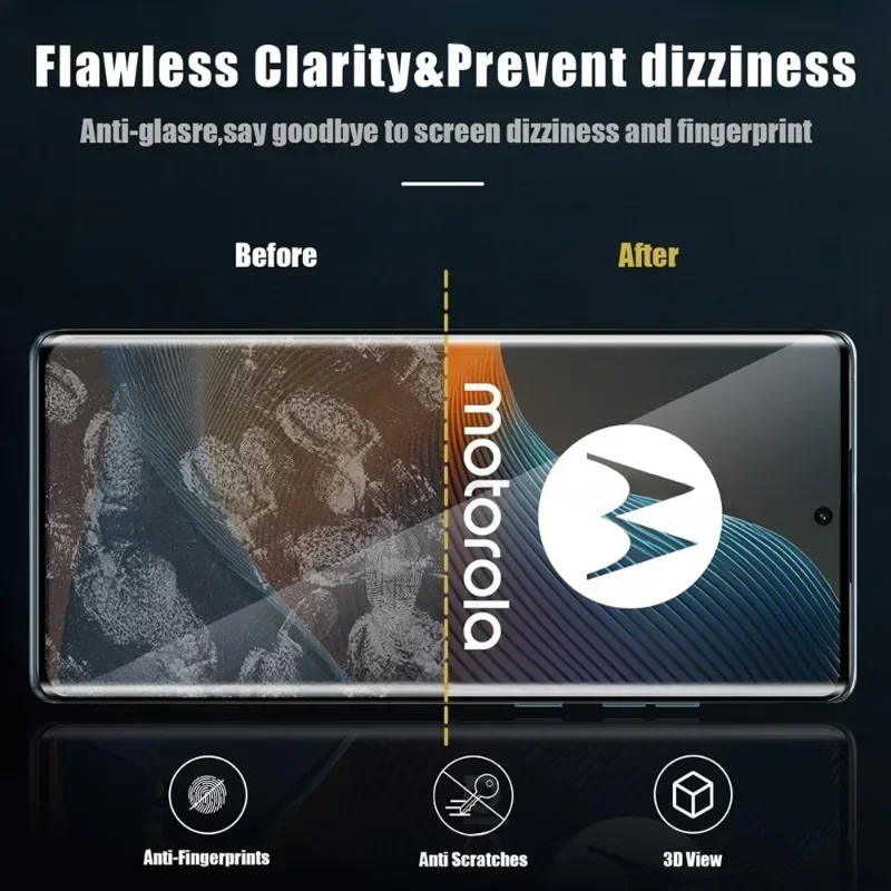 Motorola Moto Edge 50 Fusion 40 Neo 5G 화면 보호기 강화 유리 Edge50 Ultra 50 Pro Edge40 용 3Pcs 9H Cuvred 유리 커버