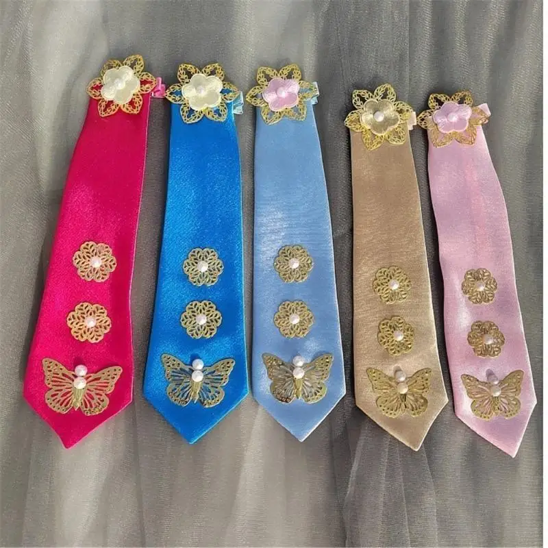 652F عقال الجنسية الكورية أنيقة فراشة زهرة يانجي هيرباند للنساء حفلة تجمع مهرجان عادية ورسمية #3