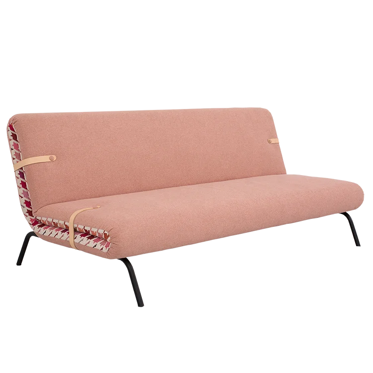 Modern Convertible Sofa Bed for Bedroom Hotel Apartment Living Room Metal Frame Fabric Leather Look Couch Cum Bed Decorative