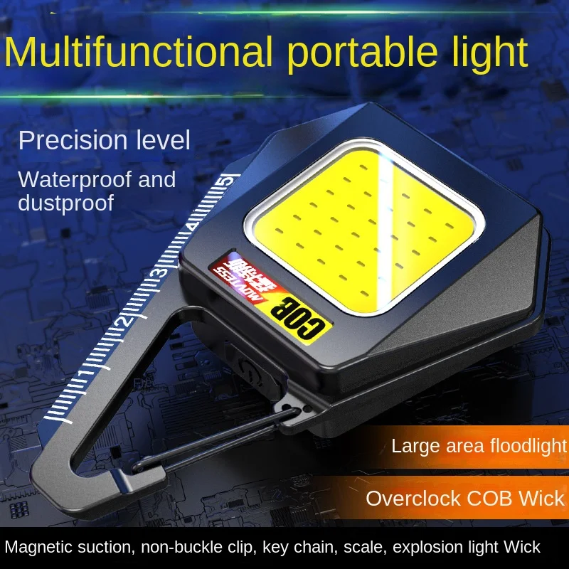 1-5PCS Mini LED 1500LM Flashlight Keychain Multifunctional Portable Camping Lamp USB Charging Work Lights Fishing Lanternanight