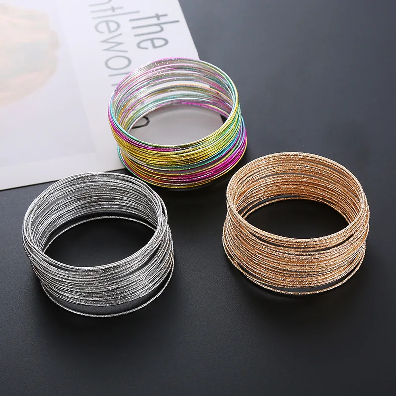 30PCS New Fashion Handmade Ethnic Colorful Circle Bangles for Women Fashion Layered Bracelet Hip-hop Wristband Jewelry