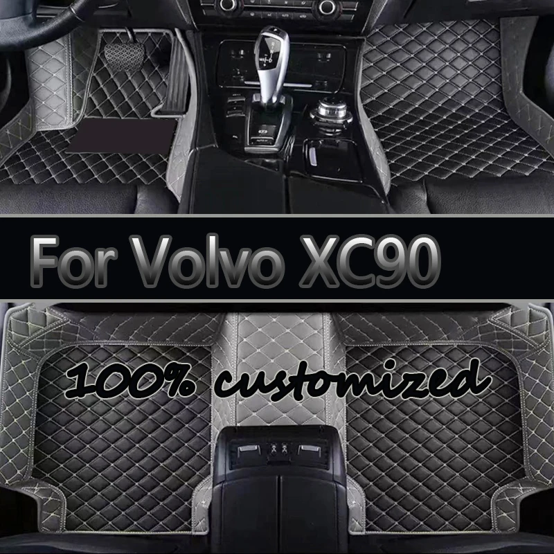 Car Floor Mat For Volvo XC90 MK1 2002~2014 7seat Dirt-resistant Leather Mat Cubre Pisos Para Autos Car Accessories Interior Part