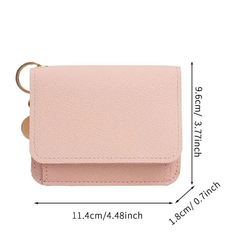 Korean Version Women's Coin Purse Short Fashion Multifunctional Zipper Trifold Wallets