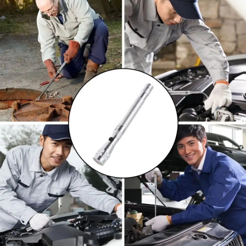 3 LEDs LED Antenna Light Dual Magnet Telescopic Stretching Magnetic Pickup Tool Flexible Extensible Magnetized Head