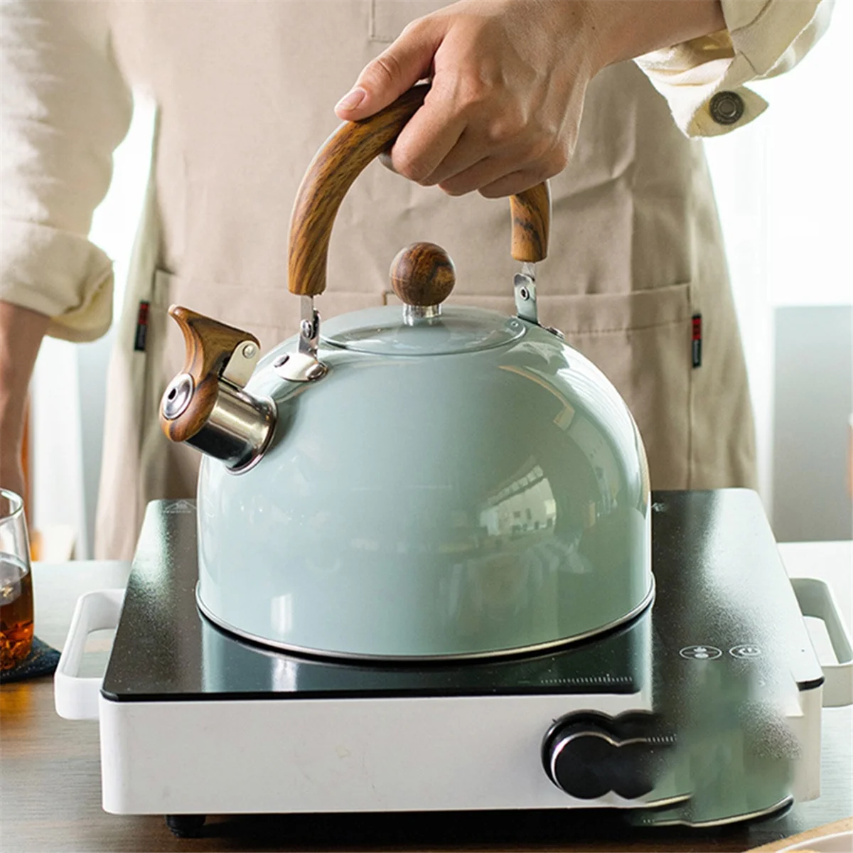 صافرة غلاية 3L لتر الفولاذ المقاوم للصدأ صافرة غلاية سميكة غلاية الغاز التعريفي طباخ غلاية عالمية صافرة غلاية