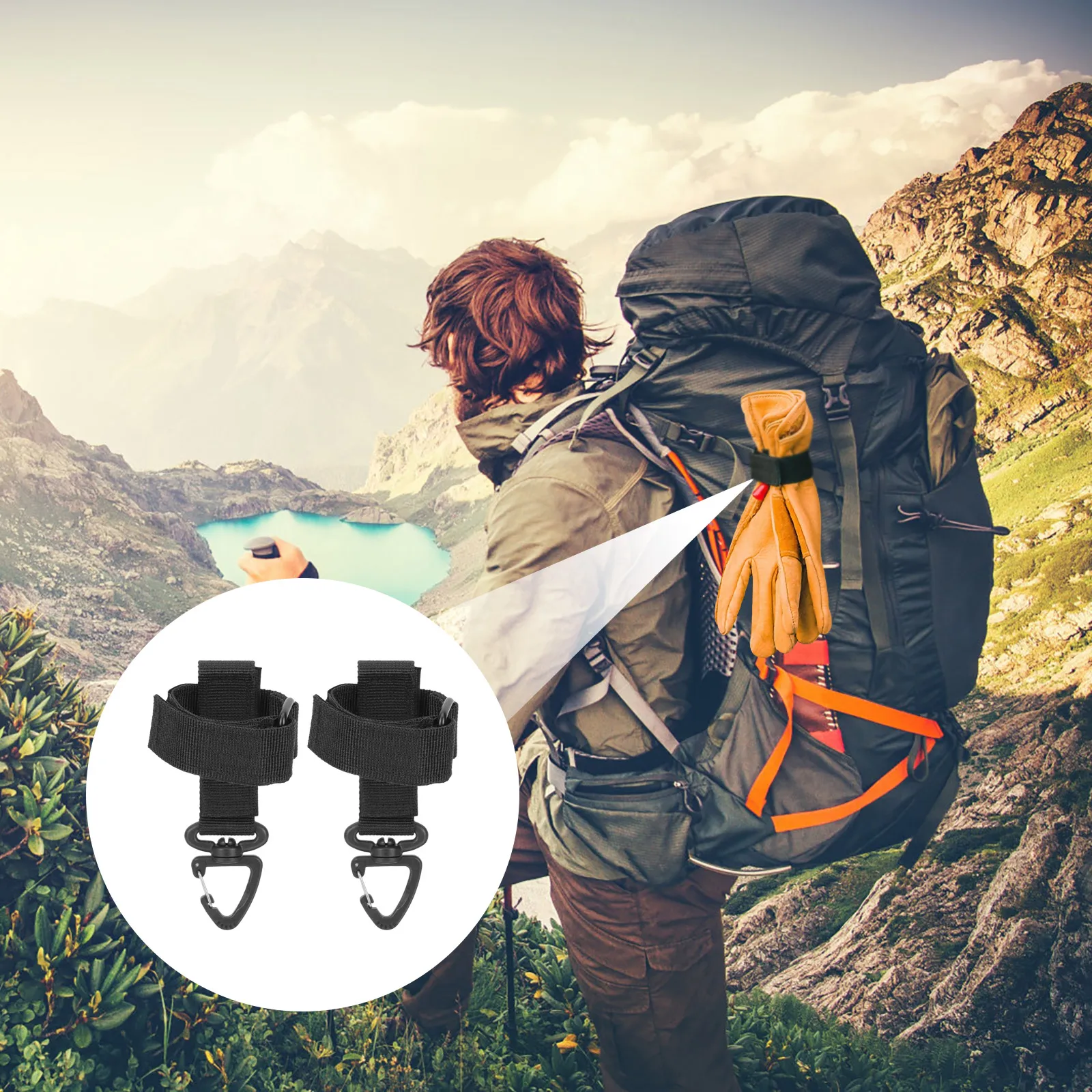 

2pcs Camping Glove Straps Outdoor Glove Holders Professional Multi-Function Strap Lightweight Sturdy Space-Saving Travel Hiking