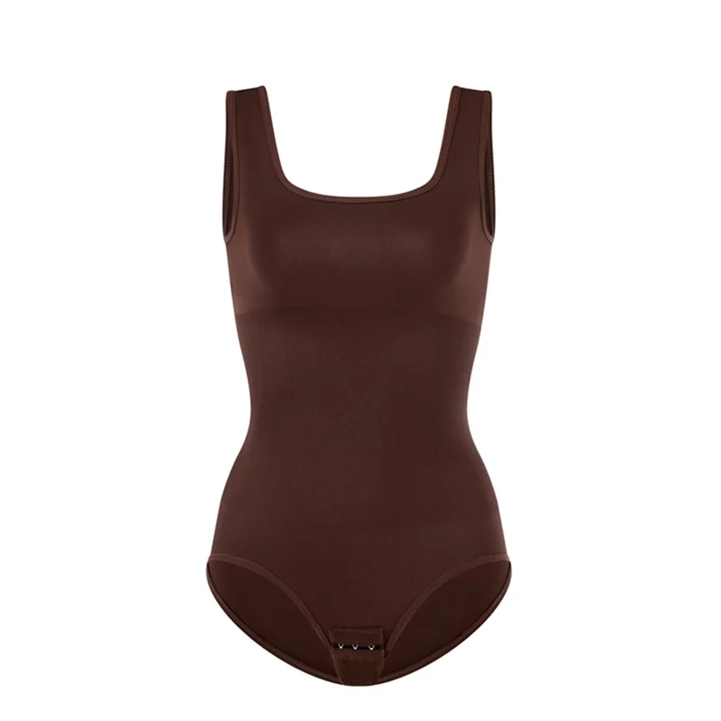 بدلة للجسم بدون أكمام للنساء للتحكم في البطن بقصة ضيقة بدون أكمام ورقبة دائرية-A55G