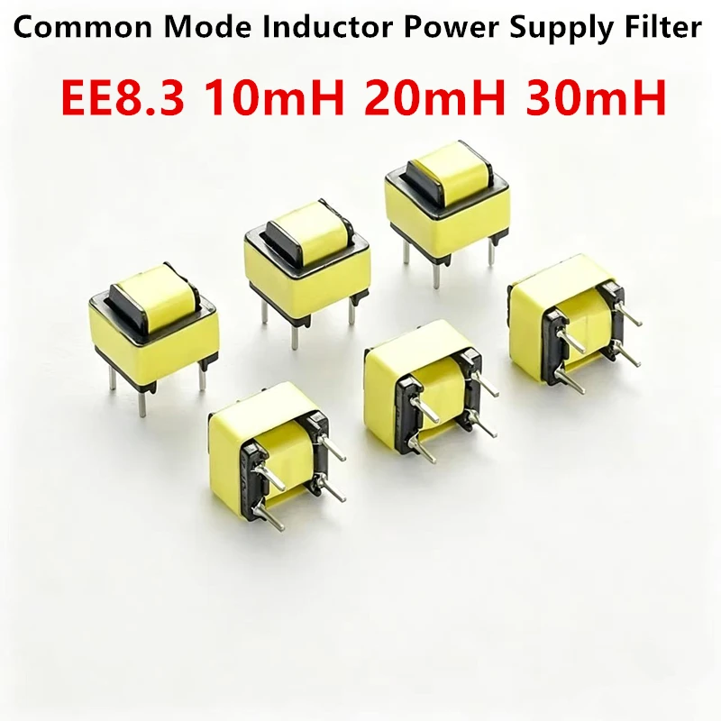 5PCS Common Mode Inductor Power Supply Filter Through-Hole Choke Inductor Coil EE-Type Inductor 10mH 20mH 30mH