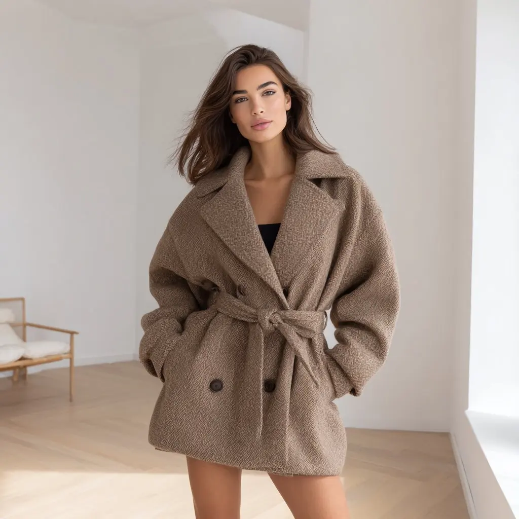 

Casual Spring Autumn Women's Coat No Decoration Comfortable Style Fashionable Outerwear for Ladies