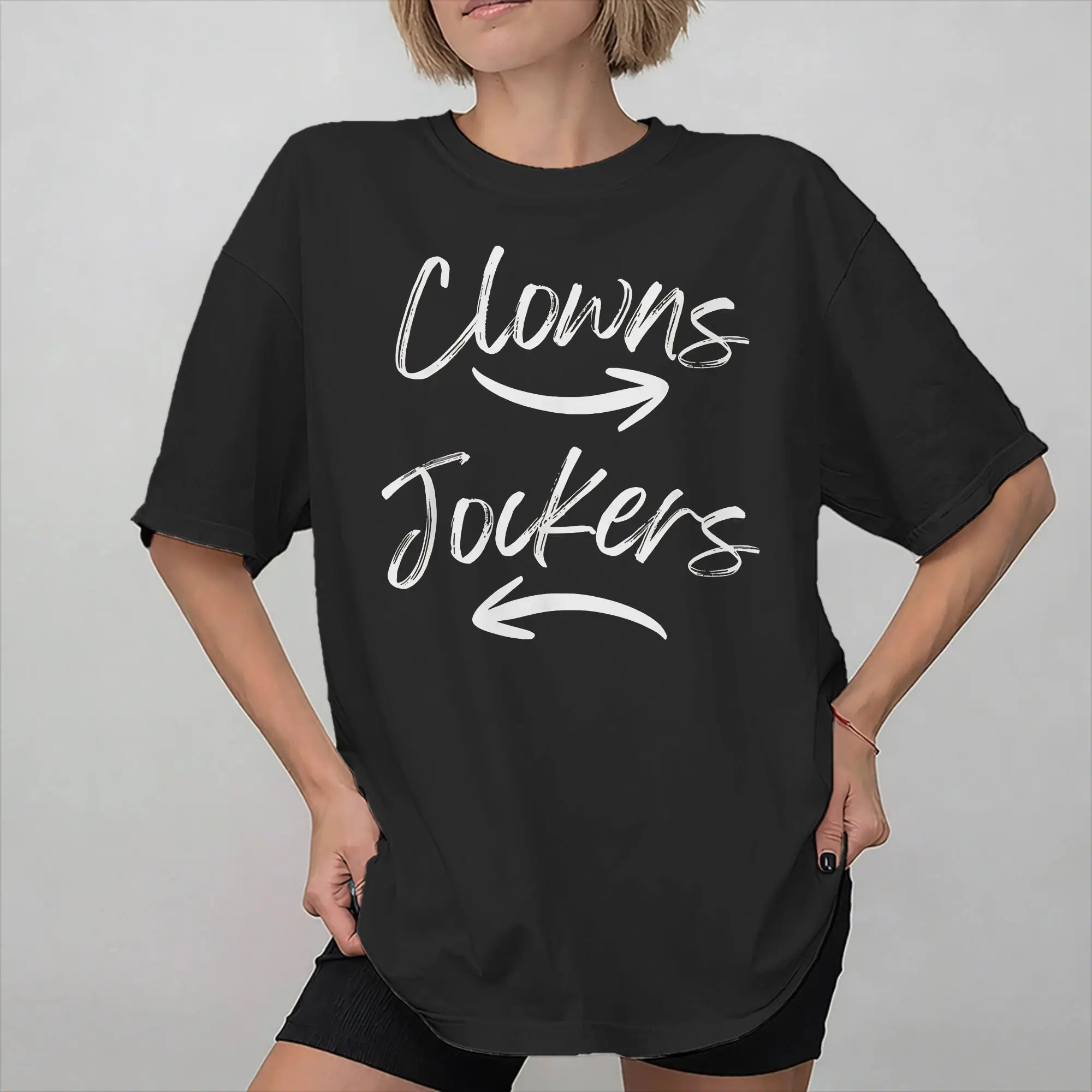 New Arrival Direction Clowns to The Left Jokers to The Right T Shirt For Unisex  100% Cotton T-shirts Short Sleeve Tops