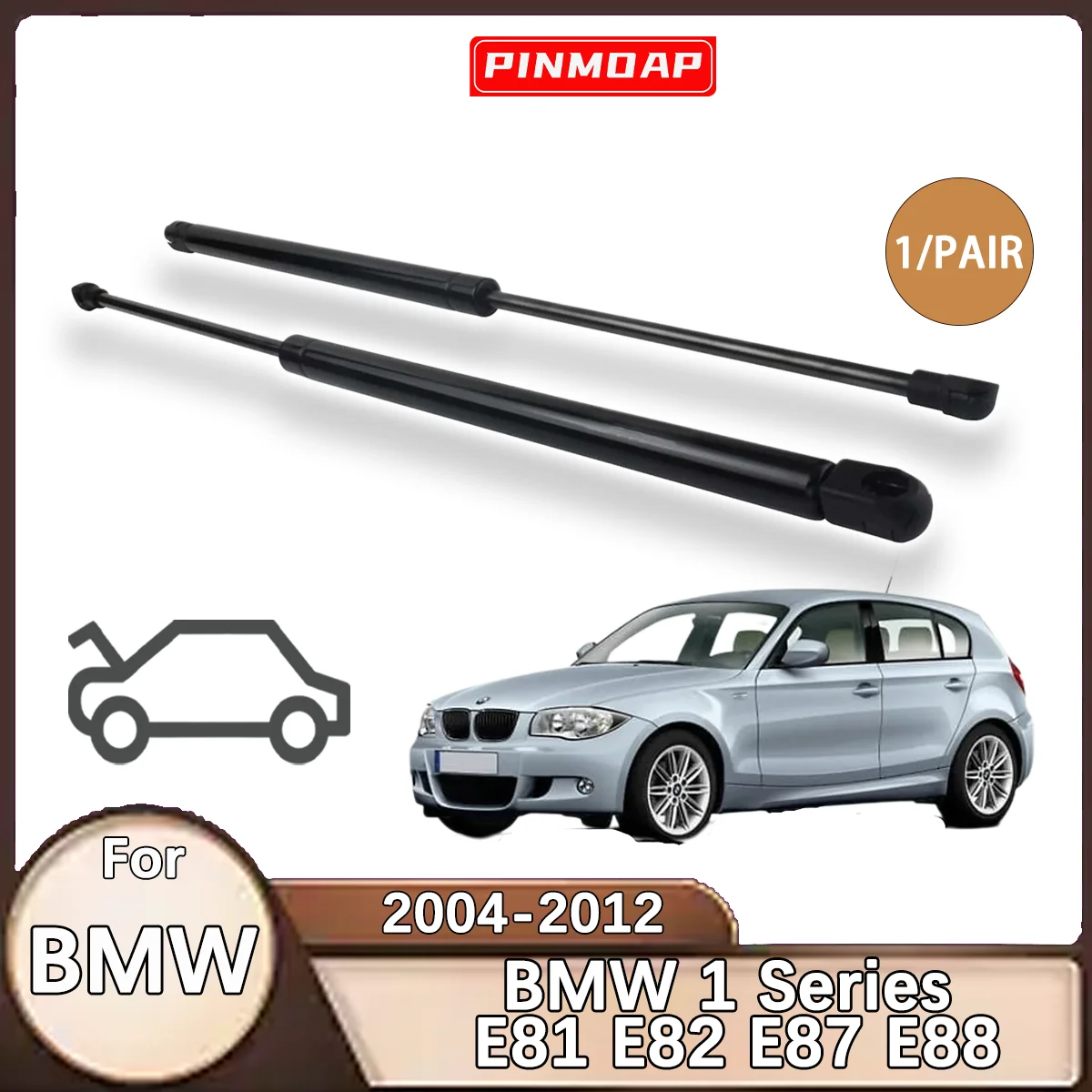 

Front Hood Gas Struts Spring Bar Support Rod For BMW 1 Series E81 E82 E87 E88 2004-2012 OE 51237118370 Hood Lift Support rod