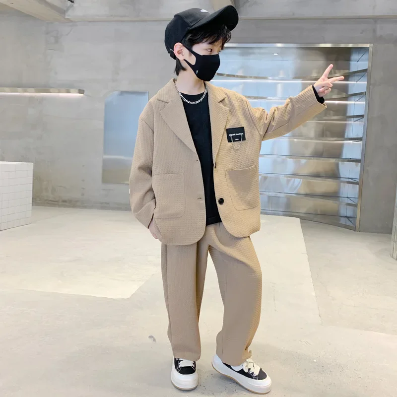 Teenage School Boys Clothing Sets 2024 Autumn Blazer Pants Two Pieces Suit for Boys Clothes Fashion Kids Costume 10 12 14 Years