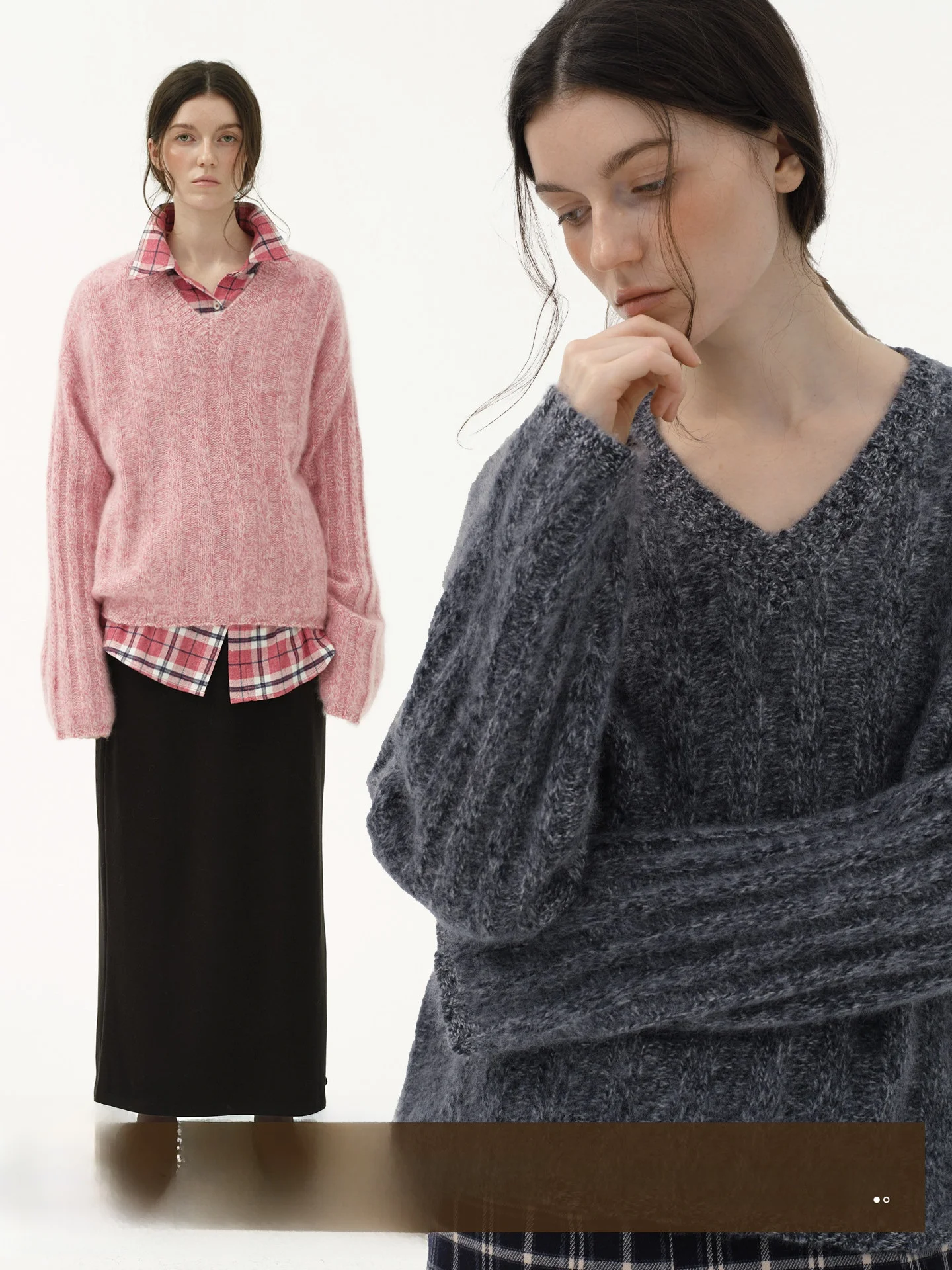 

Warm Merino Wool V-Ne Sweater Women's Winter Loose Fit Long Sve Knitwear Comfortable Australian Merino Camere Blend