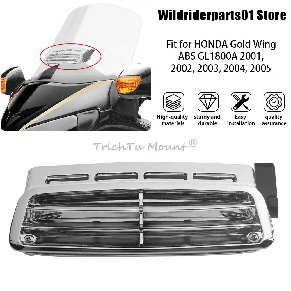 

Комплект вентиляционных отверстий для лобового стекла, АБС-пластик, хромированный мотоцикл, подходит для HONDA Gold Wing, подушка безопасности/аудио/комфорт/навигатель/ABS GL1800BM 2006-2016