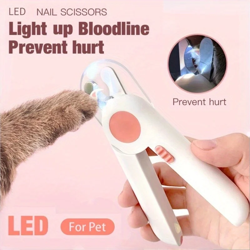 

LED Nail Clippers Pets With Ergonomic Handle Stainless Steel Safety Lock Solid Structure Blood Prevention Nail Clipper Set