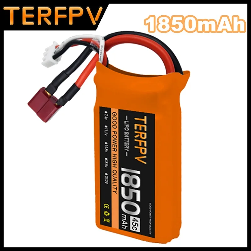 TERFPV 1850mAh 7.4V 45C Lipo Battery for 2S RC Lipo Battery with T XT30 XT60 JST Plug For RC Drone Car Truck Helicopter Boat