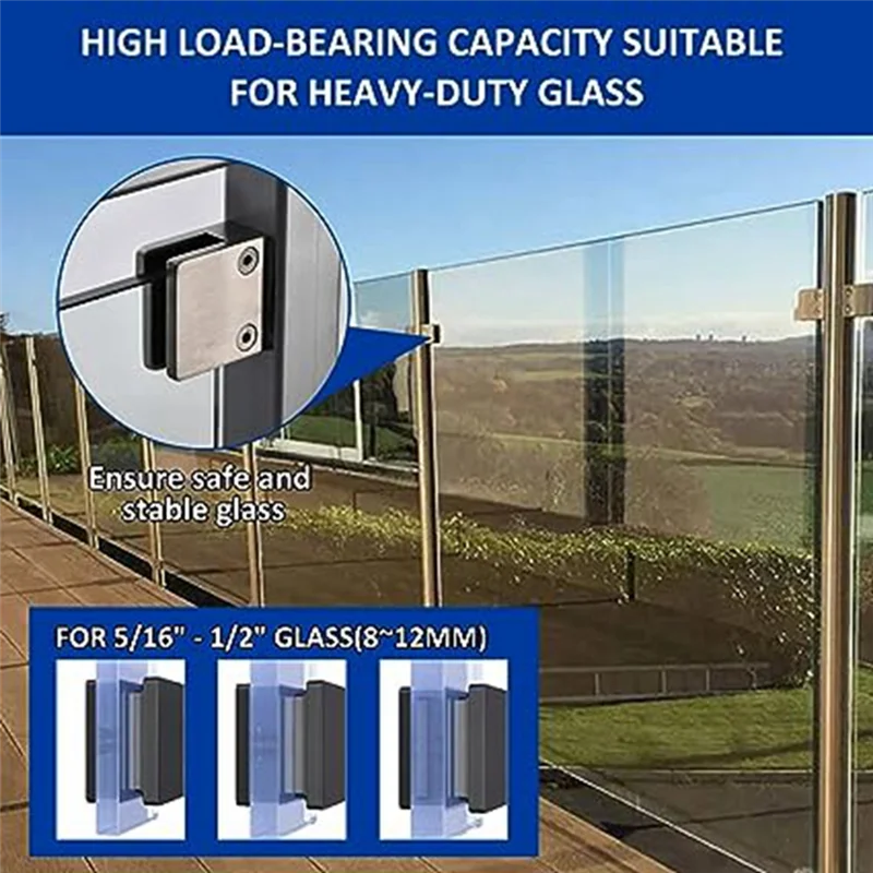 

BAAG-2 Pieces Of Stainless Steel Glass Clips, Adjustable Glass Shelf Brackets, Glass Stair Guardrail Fish Mouth Fixing Clips Dur