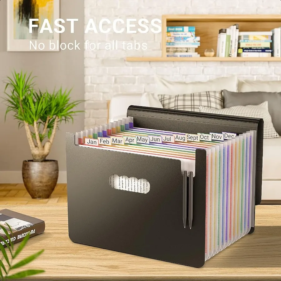 アコーディオン ファイル オーガナイザー ハンドル付き拡張ファイル フォルダー 13 ポケット 拡張可能なファイリング フォルダー タブ ファイリング ボックスに含まれています Adj