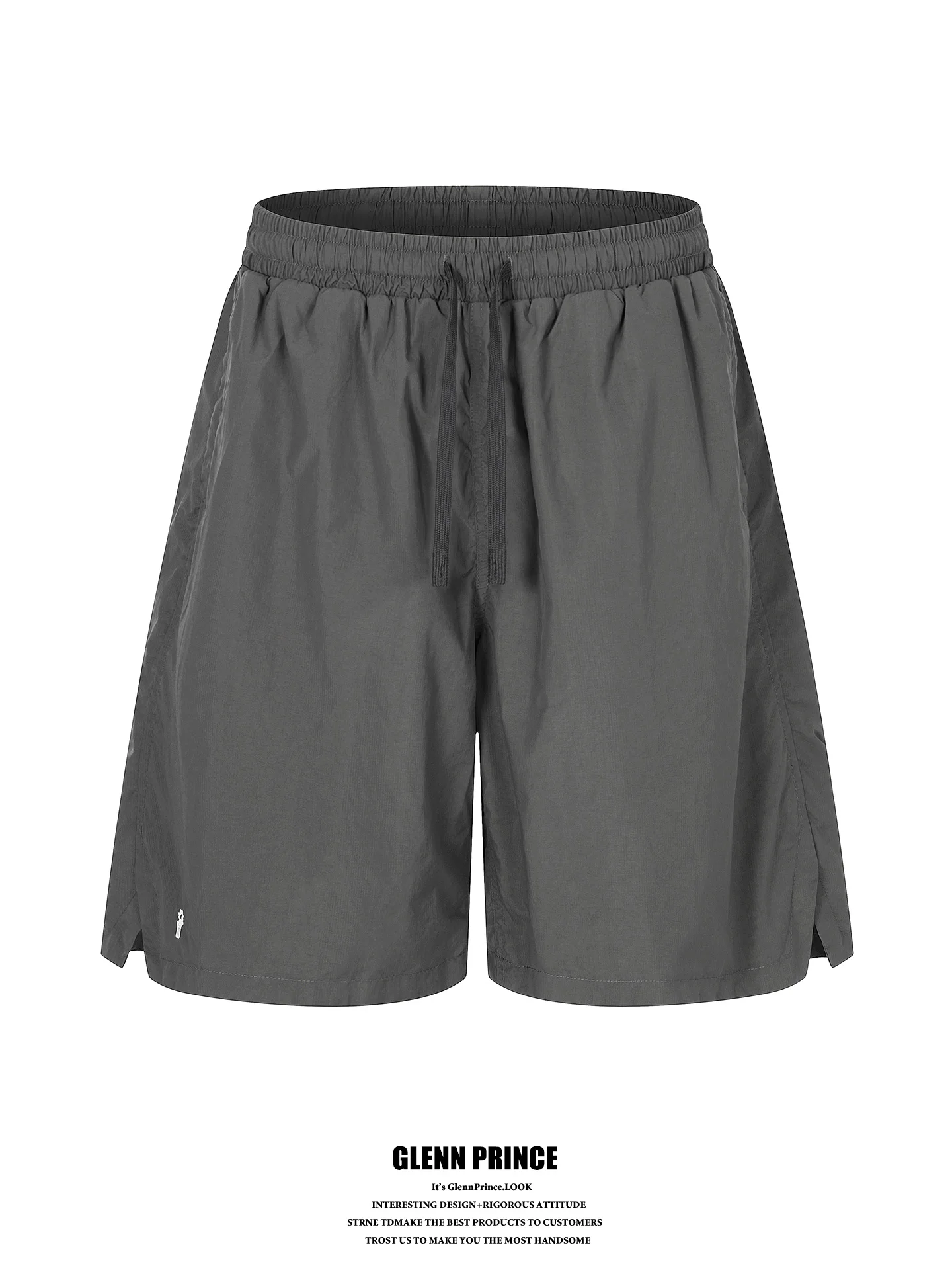 GPstudio Cityboy Breathable Quick-dry Mesh Shorts Men's Sporty Casual Five-Quarter Beach Pants Loose Fit mid Waist Split