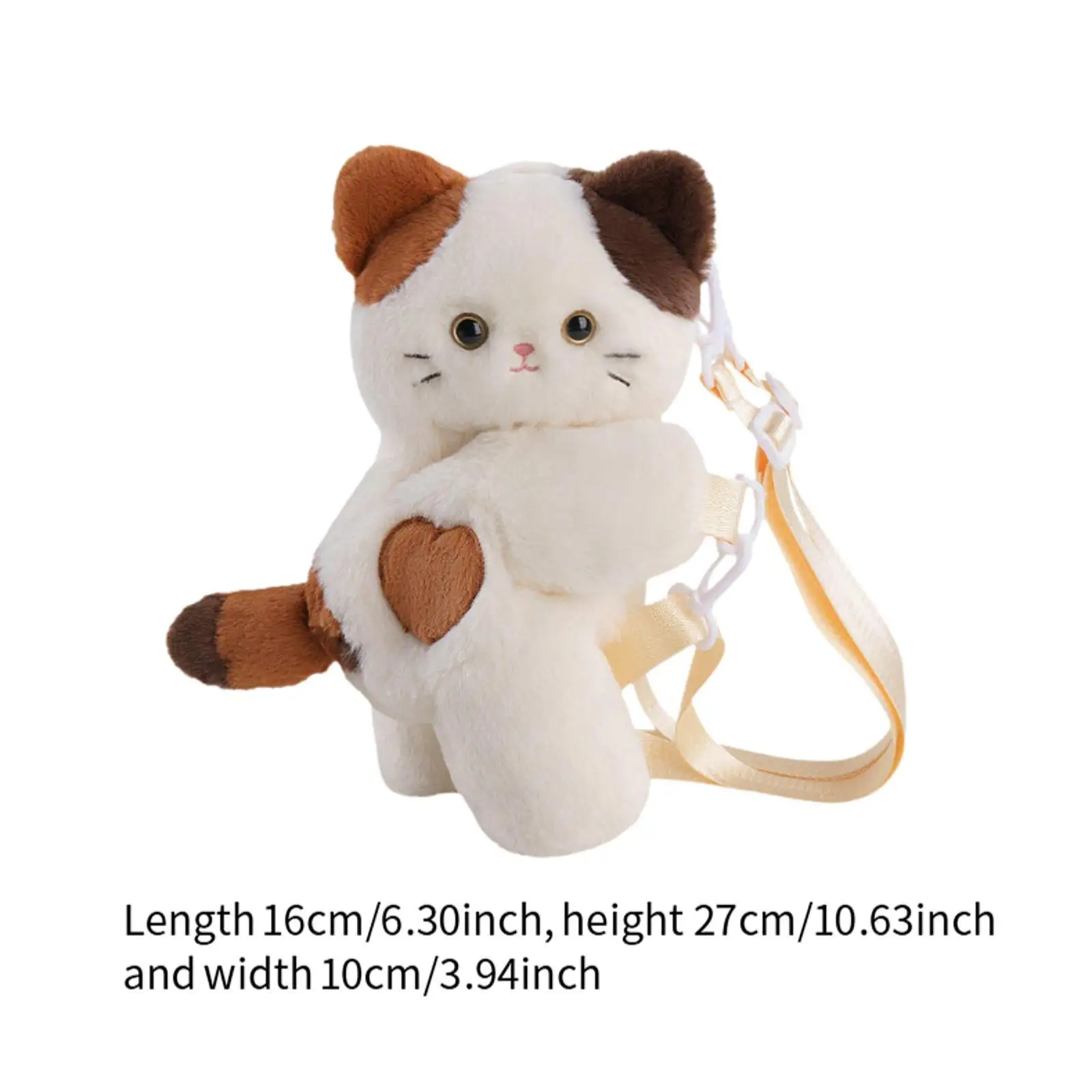 Bolso bandolera de felpa de gato, bolso bonito, bolso de muñeca de peluche para compras al aire libre