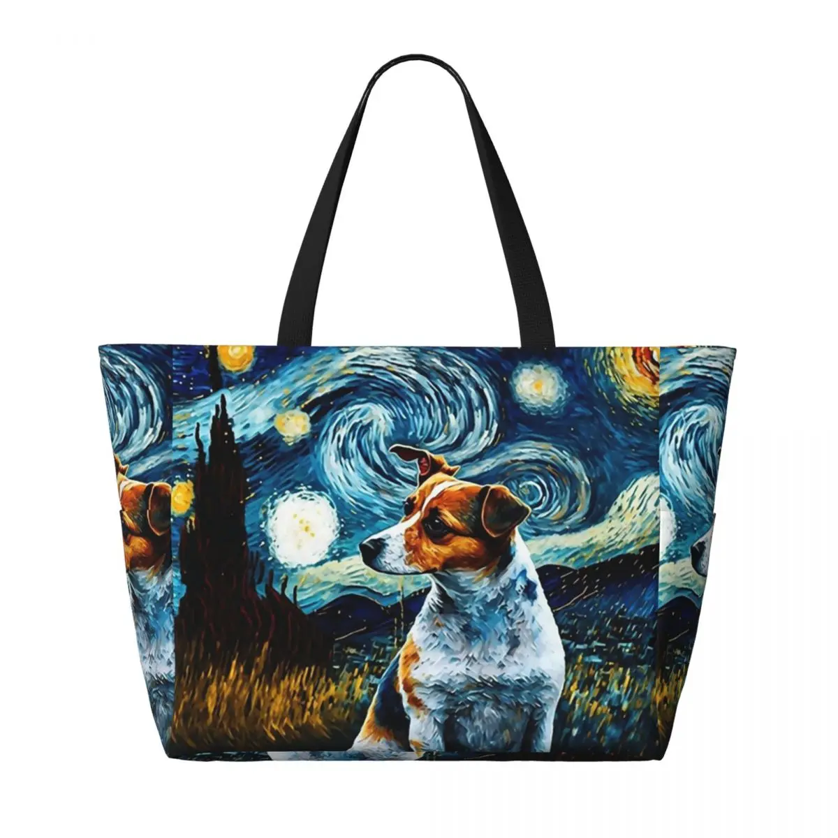 Dog Jack Russell Terrier Pop Art Beach Tote Bag Sport Gym Yoga Duffle Large Tote Bag Women Travel Bag Fitness bag