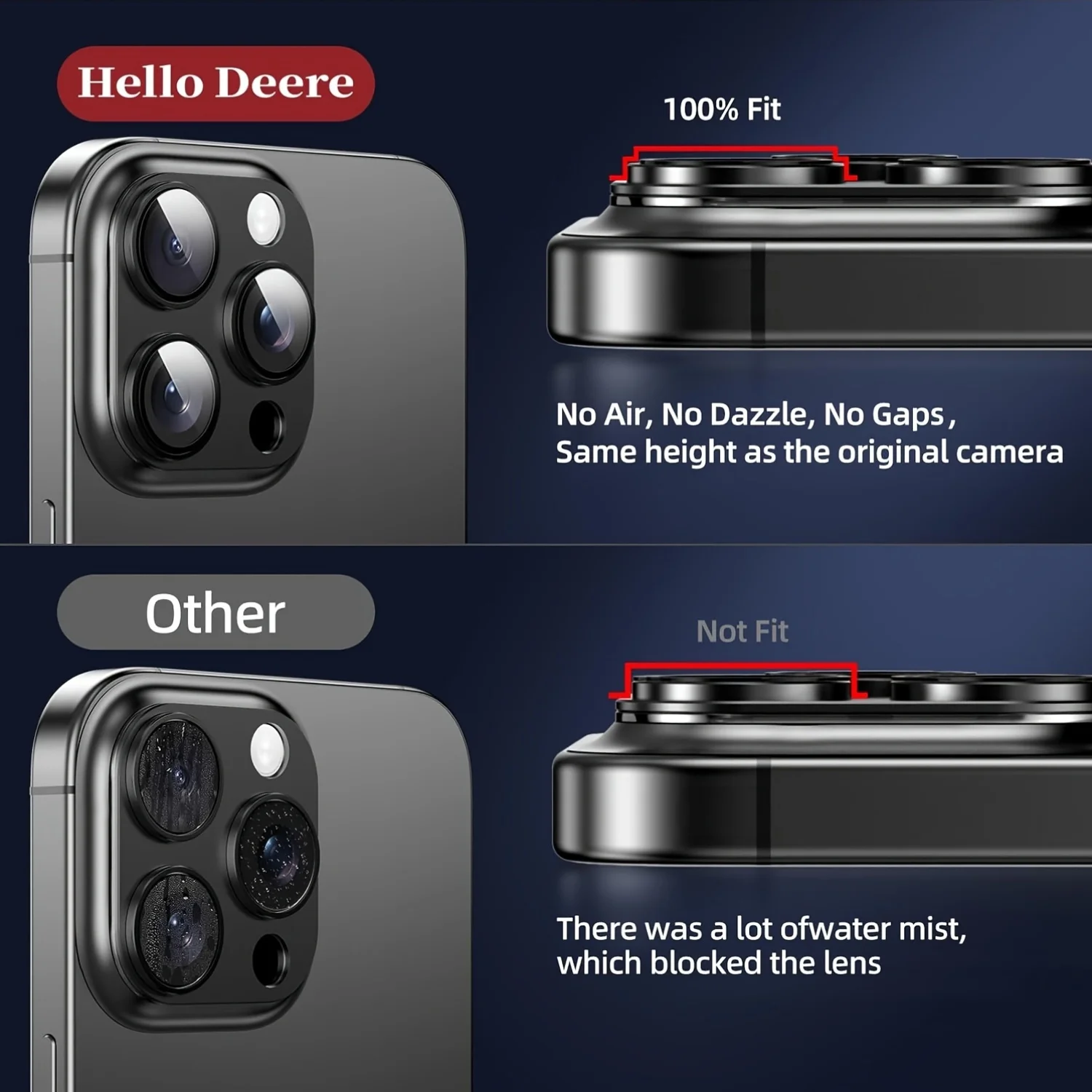 1 Pcs Metal Ring Tempered Glass Camera Lens Screen Protecto Compatible With IPhone 16/15/14, Full Coverage Protection