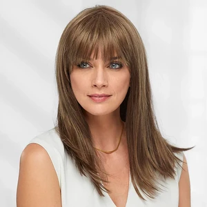 Haarjoy-synthetische Perucle Long Straight mit blonden Fransen für Frauen, blondes Haar, kostenlose Partyperücken 10 Hauptverkäufe Lisa Blonde Perücken - №10