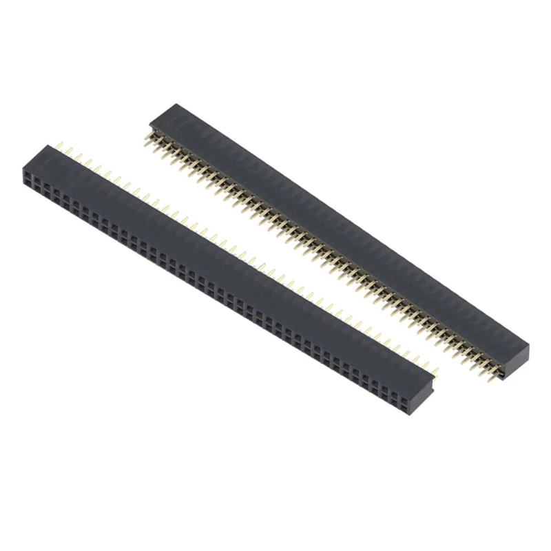 Two-Row Female Header, 2.54 mm Dark Solder Post Part for Circuits A2BB