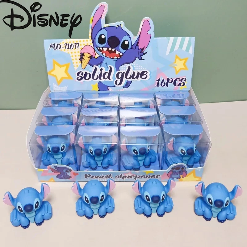 

16pcs Disney Sanrio Cartoon Characters Stitch Hello Kitty Kuromi Pencil Sharpener Anime Cute Pvc Doll Student Single Hole Penci