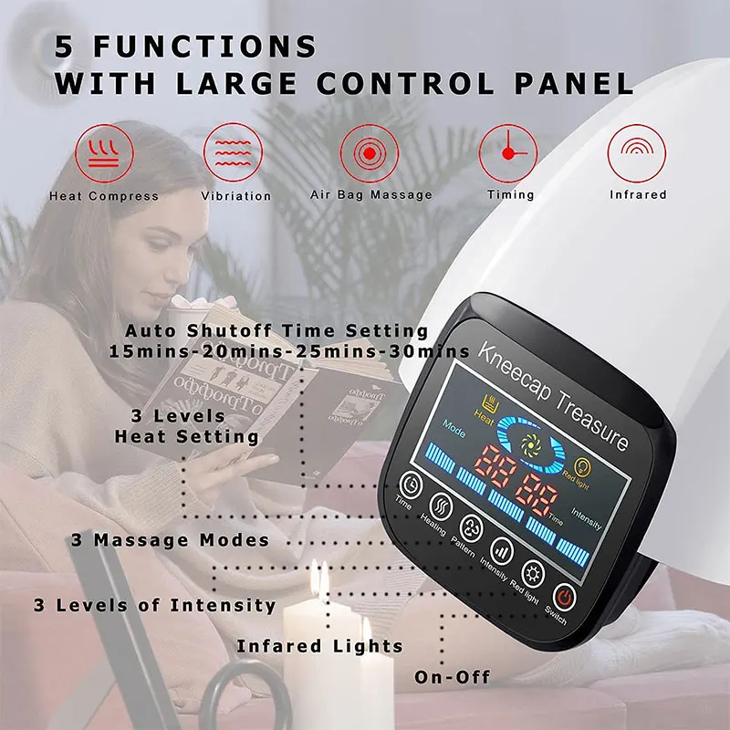 Electric Knee Massager, Rechargeable ABS Joint Circulation Warmer, Arthritis Hot Compress Physiotherapy Massage Device