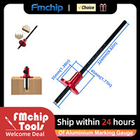 Double Head Wheel Marking Gauge Aluminum Woodworking Scriber w/Inch And MM Scale - Carpentry Parallel Line Drawing Mortise Tool