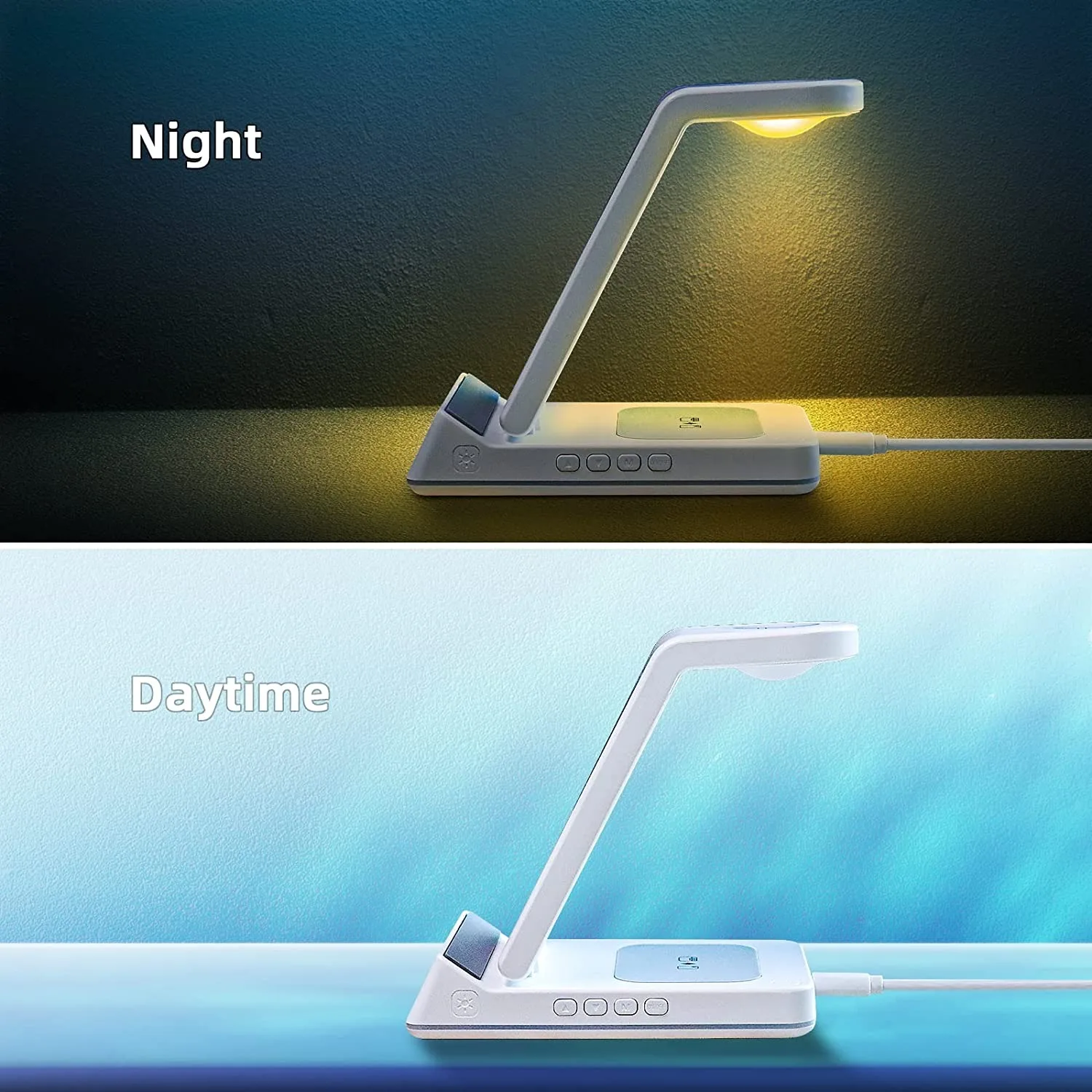 Wireless Charger 3 in 1 15W Qi Faster Charging Station With Lamp/Clock For iPhone 14 Plus 13 12 11 Pro Max X iWatch 8 7 AirPods