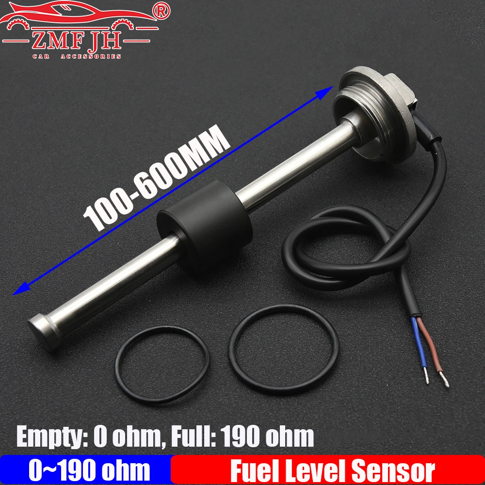 

ZMFJH 0-190OHM Датчик уровня топлива с резьбой 41,5 мм BSP1 1/4 Датчик уровня воды 100-600 мм из нержавеющей стали для автомобиля, лодки, яхты, бака