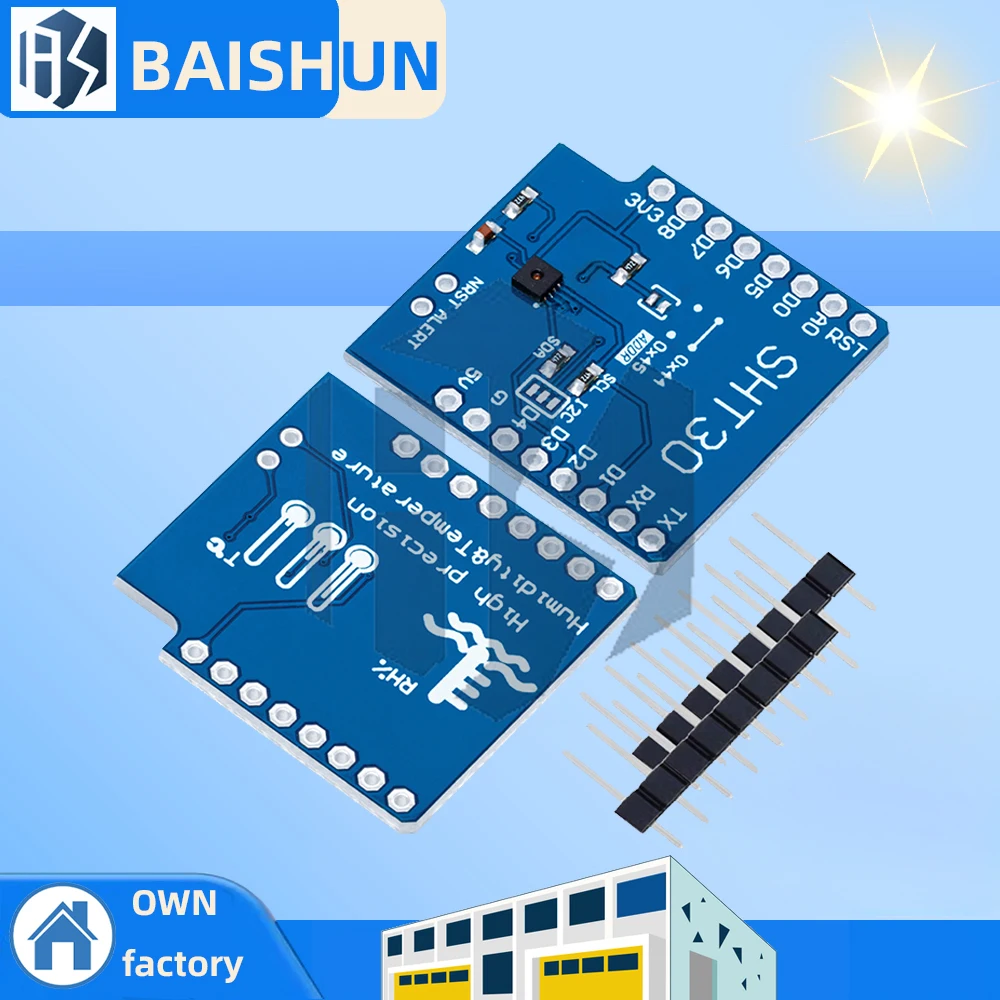 ‌SHT30 I2C Environmental Sensor Shield – High-Accuracy Temperature & Humidity Module for WeMos D1 Mini