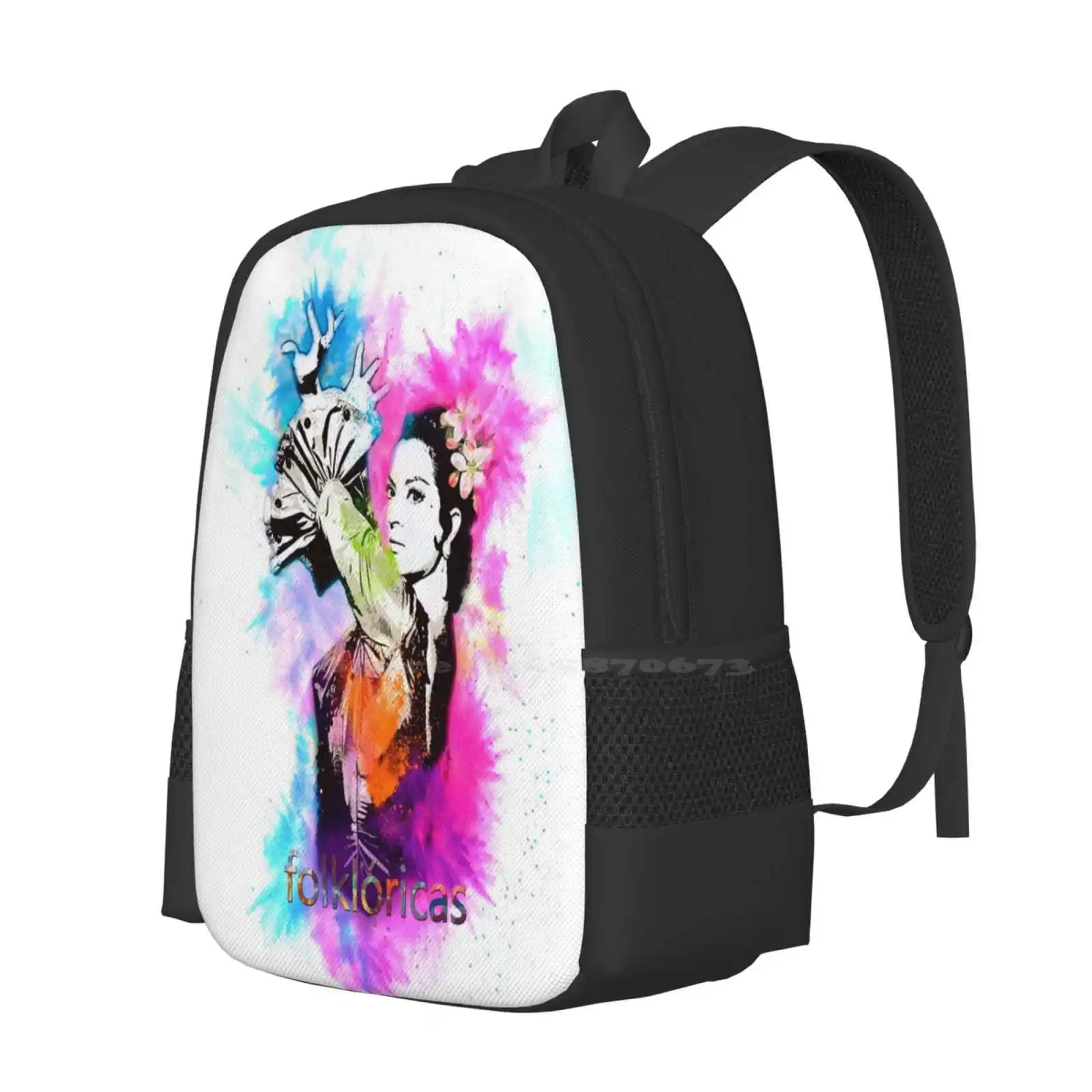 Lola Flores Whirlwind Of Colors Bag Backpack For Men Women Girls Teenage Lola Flores Flemish Spanish Flamenco Spanish Couplet