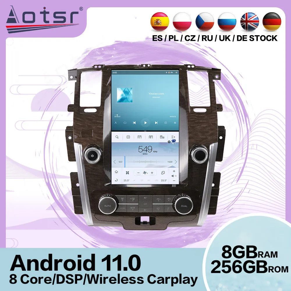 Tesa- Screen Android 11 Car Radio Receiver For Nissan Patrol Y62 Infiniti QX56 QX80 2010 2011 2012-2022 GPS Recorder Head Unit